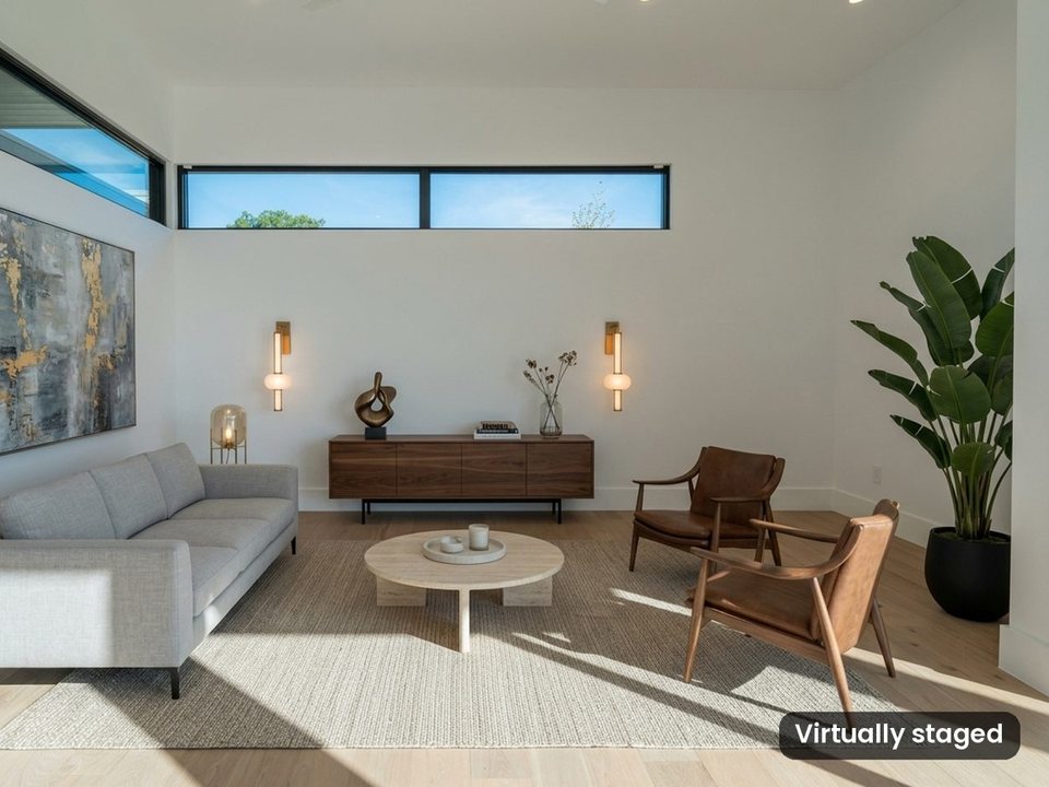 Living room virtually staged by StageReveal (sample output)